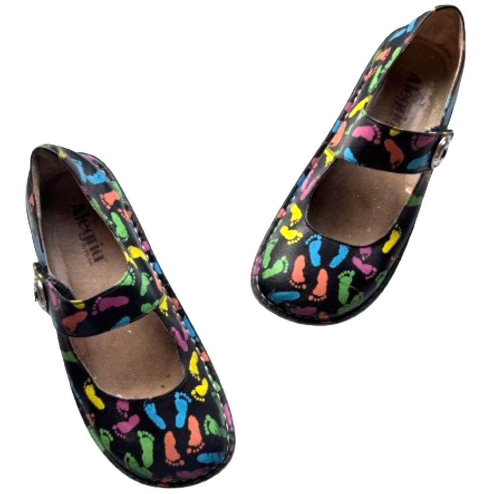 Alegria Paloma Mary Jane Comfort Mary Jane Shoes Baby Feet Printed Leather EU 39